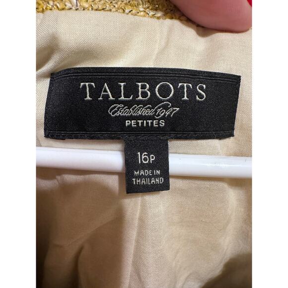 Talbots Gold Tweed Classic Jackie O Blazer Gold Buttons Petite Size 16 - Picture 5 of 12